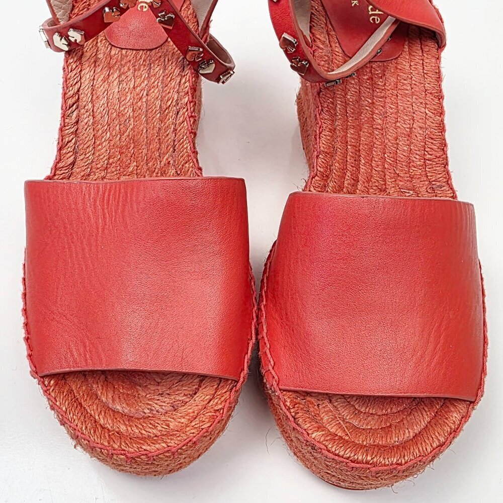 Kate Spade Frenchy Espadrille Wedge Sandals Orange - 8.5 - Picture 12 of 13
